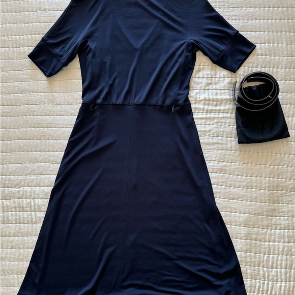Lida Baday navy blue fit & flare jersey dress size 8 - Picture 2 of 7
